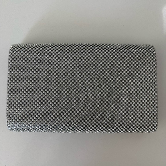 Silver Nordstrom evening clutch with chain strap - Picture 7 of 7